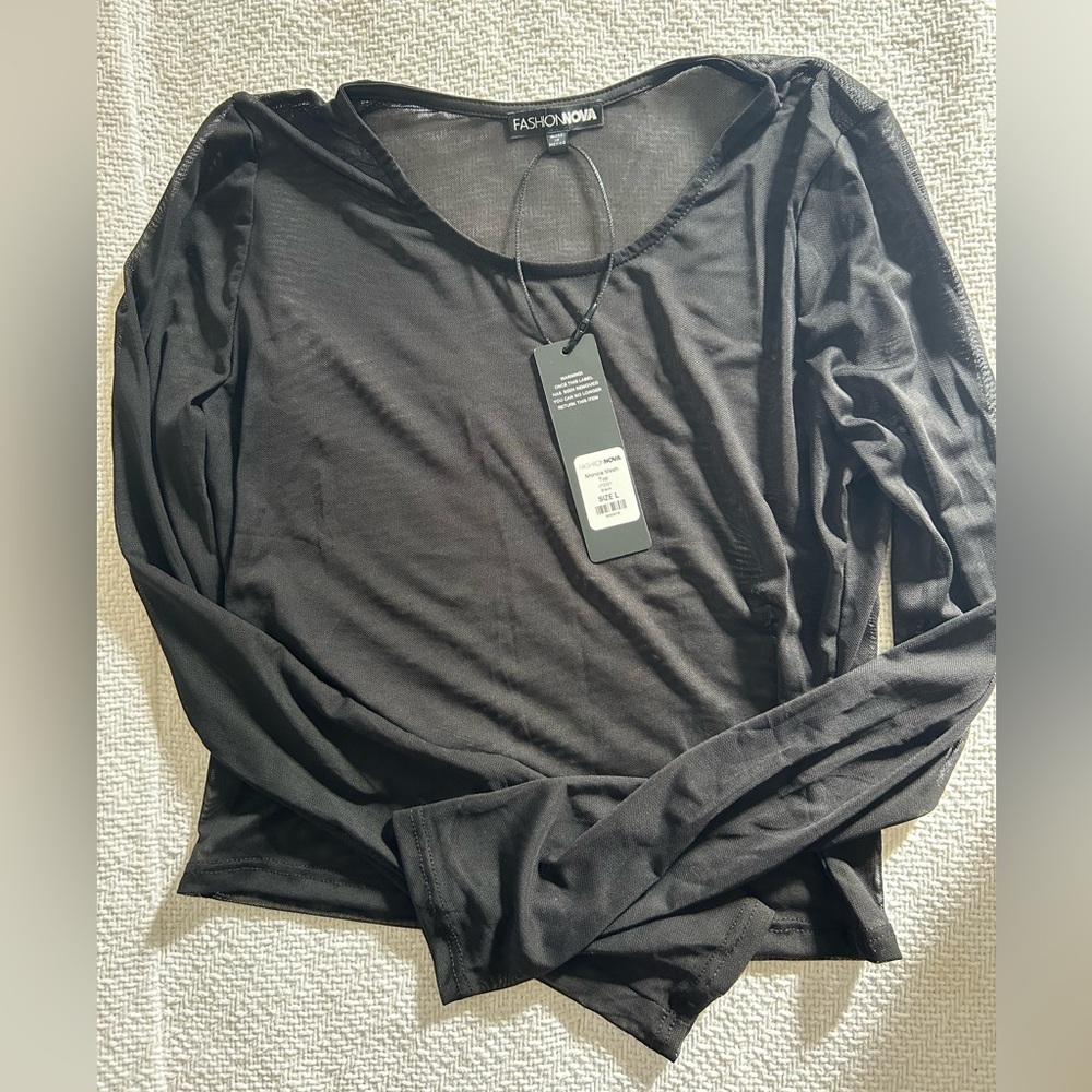 Fashion Nova Monica Mesh Top Large
